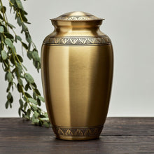 Load image into Gallery viewer, New, Solid Brass  Eterna Bronze Large Funeral Cremation Urn, 190 Cubic Inches
