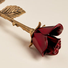 Load image into Gallery viewer, New, Solid Brass Crimson Threaded Rose Keepsake Funeral Cremation Urn For Ashes
