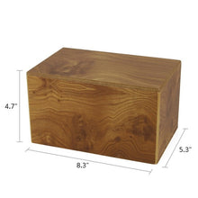 Load image into Gallery viewer, Large Natural Box Funeral Cremation Urn for Ashes, 125 Cubic Inches
