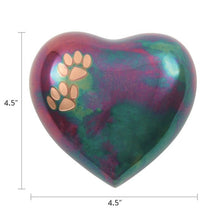 Load image into Gallery viewer, Small/Keepsake Multi-Colored Brass Arielle Heart Cremation Urn, 20 cubic inches
