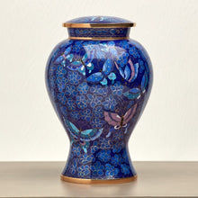 Load image into Gallery viewer, Cloisonne Butterfly Adult 200 Cubic Inches Funeral Cremation Urn for Ashes
