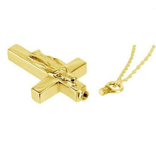 Load image into Gallery viewer, Mother Mary on Gold/Stainless Steel Pendant Funeral Cremation Urn w/Necklace

