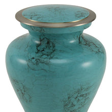 Load image into Gallery viewer, Large Funeral Cremation Urn for ashes, 200 Cubic Inches - Glenwood Blue Marble
