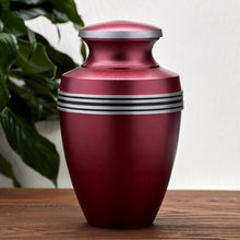Load image into Gallery viewer, Large/Adult 200 Cubic Inch Magenta Aluminum Grecian Funeral Cremation Urn
