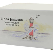 Load image into Gallery viewer, Large/Adult Somerset Lighthouse Box Cremation Urn for Ashes, 200 Cubic Inches
