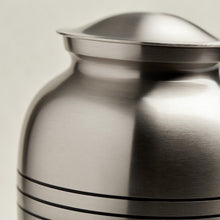 Load image into Gallery viewer, Solid Brass Classic Pewter Color Large Funeral Cremation Urn, 195 Cubic Inches
