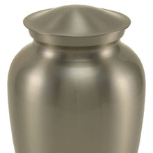 Load image into Gallery viewer, Large/Adult 200 Cubic Inch Pewter Classic Gloss Stainless Steel Cremation Urn

