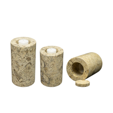 Load image into Gallery viewer, Small/Keepsake 4.75 Cubic Inch Fossil Stone Tea Light Marble Cremation Urn
