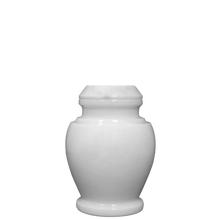 Load image into Gallery viewer, Small/Keepsake 15 Cubic Inch Carpel Antique White Marble Funeral Cremation Urn
