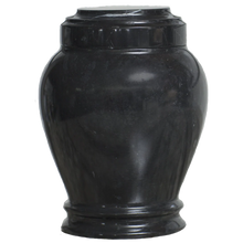 Load image into Gallery viewer, Small/Keepsake 15 Cubic Inch Embrace Ebony Marble Funeral Cremation Urn
