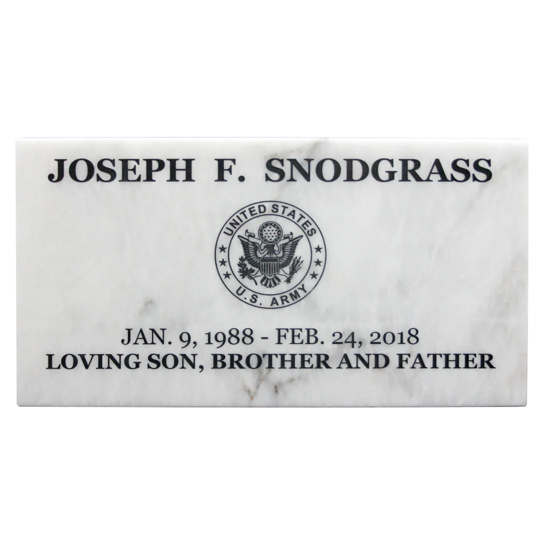 Grave Marker Antique White Marble