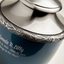 Load image into Gallery viewer, At Peace Memorials Artisan Indigo Large/Adult Cremation Urn
