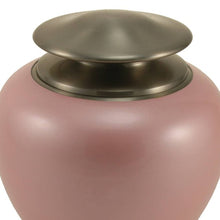 Load image into Gallery viewer, Adult 195 Cubic Inch Brass Pink Funeral Cremation Urn for Ashes
