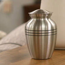 Load image into Gallery viewer, Solid Brass Classic Pewter Color Child/Pet Funeral Cremation Urn, 40 Cubic Inch

