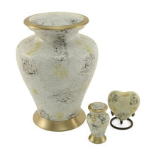 Load image into Gallery viewer, Large Funeral Cremation Urn for ashes, 200 Cubic Inches - Glenwood White Marble
