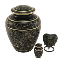 Load image into Gallery viewer, Black Brass Prestige Brilliance Adult 200 Cubic Inch Funeral Cremation Urn for Ashes

