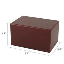 Load image into Gallery viewer, Small/Keepsake Cherry Box Funeral Cremation Urn for Ashes, 85 Cubic Inches
