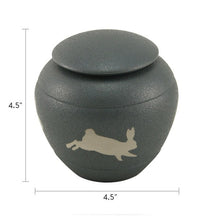 Load image into Gallery viewer, Small/Keepsake Brass Silhouette Rabbit Funeral Cremation Urn, 30 cubic inches
