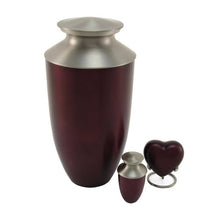 Load image into Gallery viewer, Red Alloy &amp; Brass Adult 200 Cubic Inch Funeral Cremation Urn for Ashes
