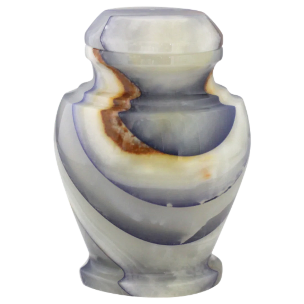 Carpel Blue Onyx Small/Keepsake Funeral Cremation Urn For Ashes, 15 Cubic Inches
