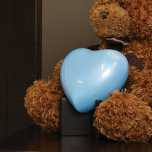 Load image into Gallery viewer, New Brass Pearl Blue Arielle Heart Funeral Cremation Urn w/stand,20 Cubic inches
