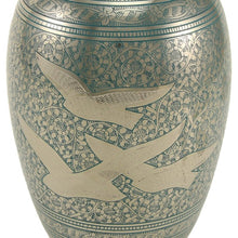Load image into Gallery viewer, New, Solid Brass Guided Light Adult Funeral Cremation Urn, 200 Cubic Inches
