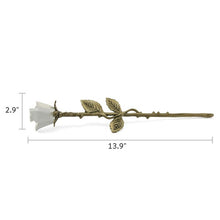 Load image into Gallery viewer, New, Solid Brass White Threaded Rose Keepsake Funeral Cremation Urn For Ashes
