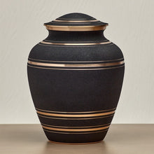 Load image into Gallery viewer, Black Brass Elite Onyx Adult 200 Cubic Inch Funeral Cremation Urn for Ashes
