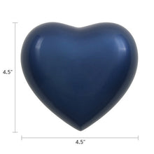 Load image into Gallery viewer, Small/Keepsake Blue Brass Arielle Heart Cremation Urn, 20 cubic inches
