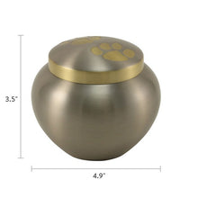 Load image into Gallery viewer, Small/Keepsake Pewter/Bronze Brass Quest Cremation Urn, 40 cubic inches
