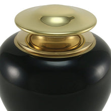 Load image into Gallery viewer, Black Brass Adult 195 Cubic Inch Funeral Cremation Urn for Ashes
