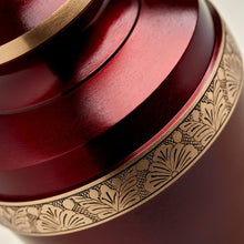 Load image into Gallery viewer, Adult 200 Cubic Inch Brass Crimson Funeral Cremation Urn for Ashes
