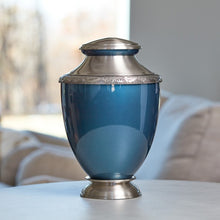 Load image into Gallery viewer, At Peace Memorials Artisan Indigo Large/Adult Cremation Urn
