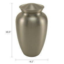 Load image into Gallery viewer, Large/Adult 200 Cubic Inch Pewter Classic Gloss Stainless Steel Cremation Urn
