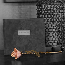 Load image into Gallery viewer, New, Solid Brass Pink Threaded Rose Keepsake Funeral Cremation Urn For Ashes
