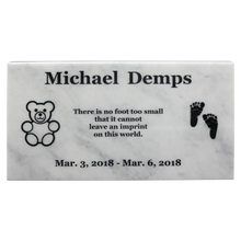 Load image into Gallery viewer, Grave Marker Antique White Marble
