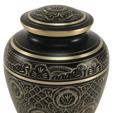 Load image into Gallery viewer, Black Brass Prestige Brilliance Adult 200 Cubic Inch Funeral Cremation Urn for Ashes
