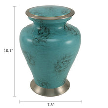 Load image into Gallery viewer, Large Funeral Cremation Urn for ashes, 200 Cubic Inches - Glenwood Blue Marble
