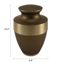 Load image into Gallery viewer, Large / Adult 200 Cubic Inch Bronze Color Brass Funeral Cremation Urn for Ashes

