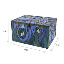 Load image into Gallery viewer, Large/Adult 200 Cubic Inch Stained Glass Paragon Cremation Urn w/LED - Peacock
