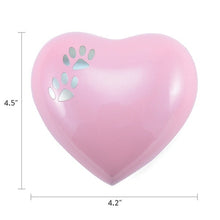 Load image into Gallery viewer, Arielle Pearl Pink Heart Paw Urn
