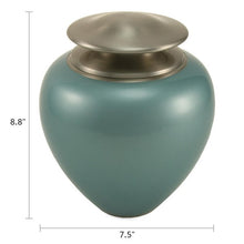 Load image into Gallery viewer, Adult 195 Cubic Inch Brass Green Funeral Cremation Urn for Ashes
