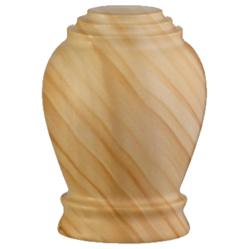 2 Cubic Inches Embrace Teak Memento Marble Cremation Urn