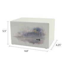 Load image into Gallery viewer, Large/Adult Calm Water Wood Box Funeral Cremation Urn for Ashes 200 Cubic Inches
