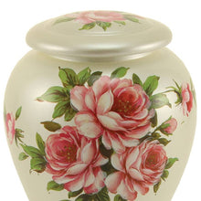 Load image into Gallery viewer, White Ceramic Rose Bouquet Adult 200 Cubic Inch Funeral Cremation Urn for Ashes
