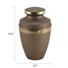 Load image into Gallery viewer, Adult 200 Cubic Inch Brass Bronze Funeral Cremation Urn for Ashes
