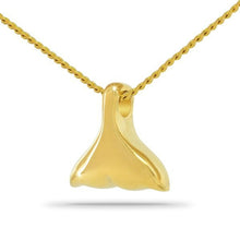 Load image into Gallery viewer, Whale&#39;s Tail Gold Keepsake Pendant/Necklace Funeral Cremation Urn
