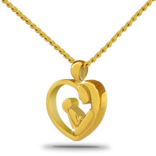 Load image into Gallery viewer, Mother and Child Gold Steel Pendant/Necklace Funeral Cremation Urn
