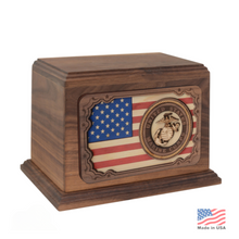 Load image into Gallery viewer, Large/Adult 210 Cubic Inches 3D Art Marine Memorial Wood Cremation Urn
