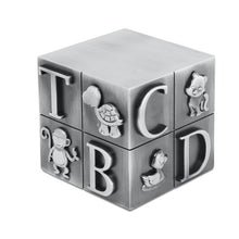 Load image into Gallery viewer, Small/Keepsake 8 Cubic Inch Pewter ABC Block Funeral Cremation Urn for Ashes
